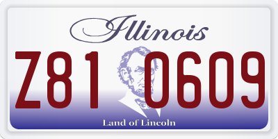 IL license plate Z810609