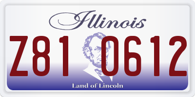 IL license plate Z810612