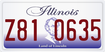 IL license plate Z810635