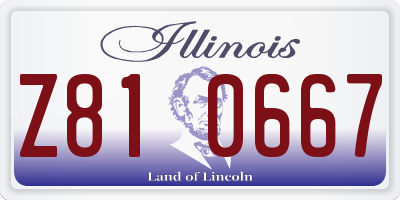 IL license plate Z810667