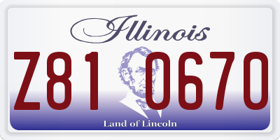 IL license plate Z810670