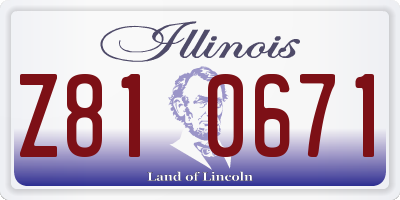 IL license plate Z810671