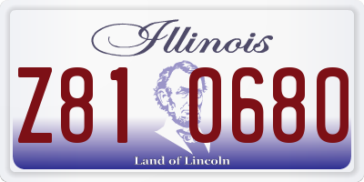 IL license plate Z810680