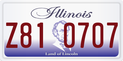 IL license plate Z810707