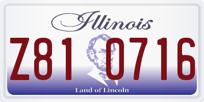 IL license plate Z810716