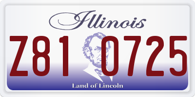 IL license plate Z810725