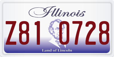 IL license plate Z810728