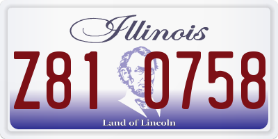 IL license plate Z810758