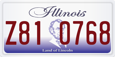 IL license plate Z810768