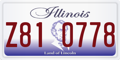 IL license plate Z810778