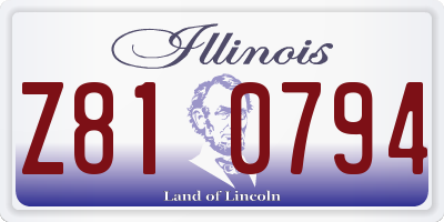 IL license plate Z810794