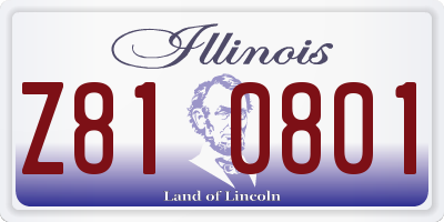 IL license plate Z810801