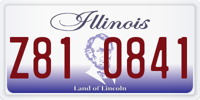 IL license plate Z810841