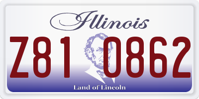IL license plate Z810862