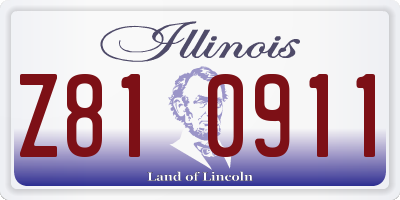 IL license plate Z810911