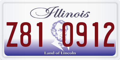 IL license plate Z810912