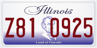 IL license plate Z810925