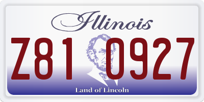 IL license plate Z810927