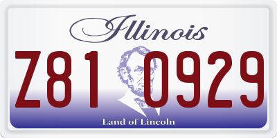 IL license plate Z810929