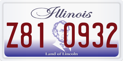IL license plate Z810932