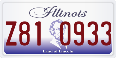 IL license plate Z810933