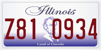 IL license plate Z810934