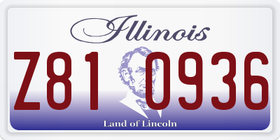 IL license plate Z810936