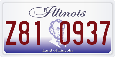 IL license plate Z810937