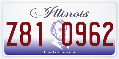 IL license plate Z810962