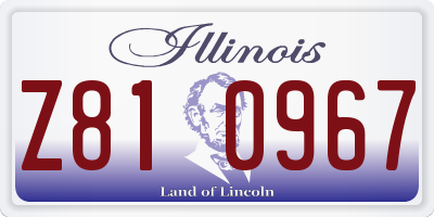 IL license plate Z810967