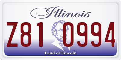 IL license plate Z810994