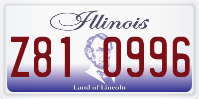 IL license plate Z810996