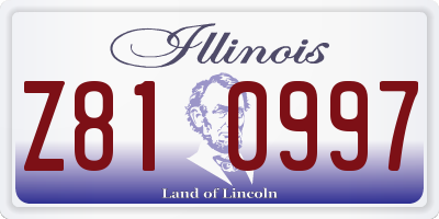 IL license plate Z810997