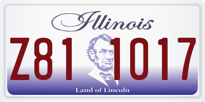 IL license plate Z811017