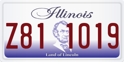IL license plate Z811019