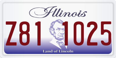 IL license plate Z811025
