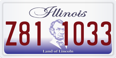 IL license plate Z811033