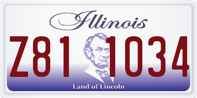IL license plate Z811034