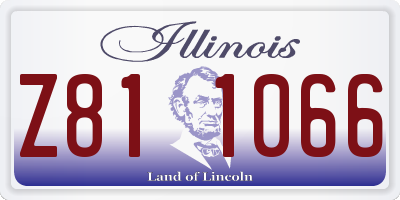 IL license plate Z811066