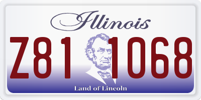 IL license plate Z811068