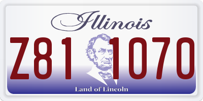 IL license plate Z811070