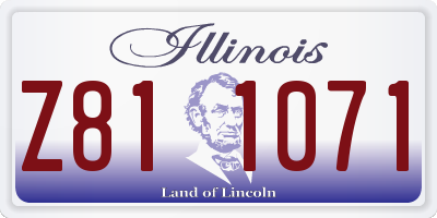 IL license plate Z811071