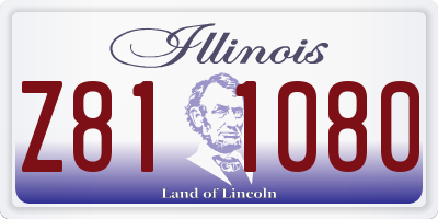 IL license plate Z811080