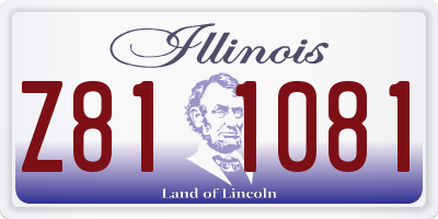 IL license plate Z811081