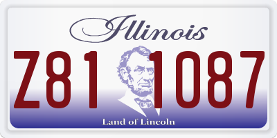 IL license plate Z811087