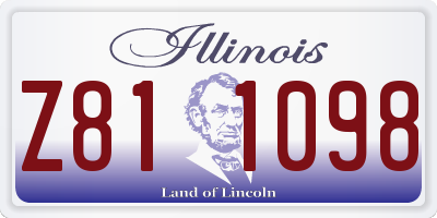 IL license plate Z811098