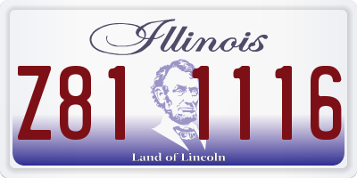 IL license plate Z811116