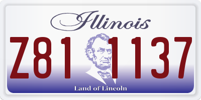 IL license plate Z811137