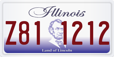 IL license plate Z811212