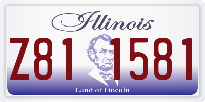 IL license plate Z811581